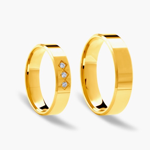 Obrączki ślubne: złote, z fazą, 5 mm